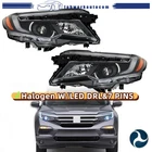 Front Headlights For Pilot 2016-2018 Halogen W/LED DRL Black Housing Left+Right