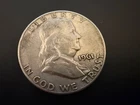 1961 FRANKLIN HALF DOLLAR Philadelphia Mint NO MINT MARK VG 90% Silver!