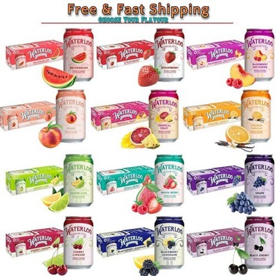 Waterloo Sparkling Water Naturally Flavored 12 Fl Oz Cans (Pack of 12)   ZeroSug