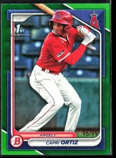 2024 Bowman Capri Ortiz Green Paper 1st Prospect /99 BP-73 Angels