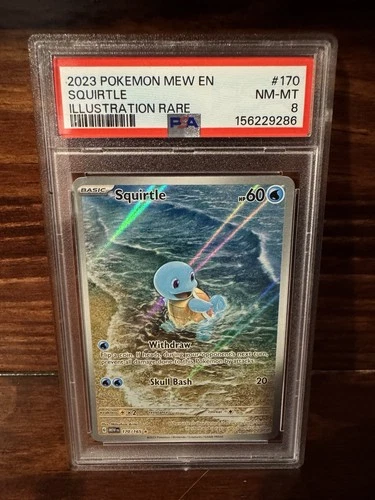 2023 POKEMON MEW EN-151 ILLUSTRATION RARE #170 SQUIRTLE PSA 8