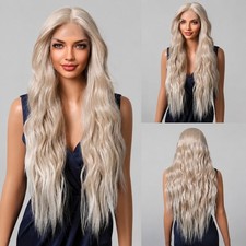 Long Wavy Highlight Blonde 13x4 Lace Front Wigs Heat Resistant Hair