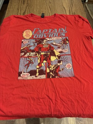 Captain Obvious Men s T-Shirt XL Comic Book Red