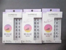 KISS imPRESS Edgy Wispy Falsies Press On Self Adhesive Eyelashes - Lot of 3