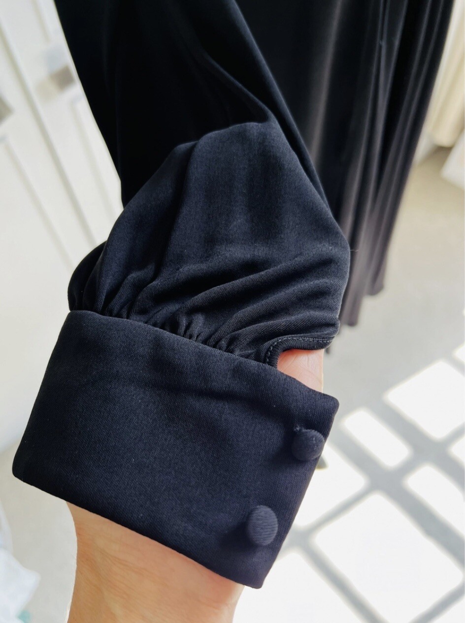 Abito Saint Laurent Drappeggiato Jersey Paillettes Flapper 38 FR