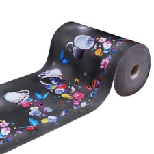 Kitchen Runway Guide Carpet Rubber Non-slip Fancy Cups Butterflies Flowers