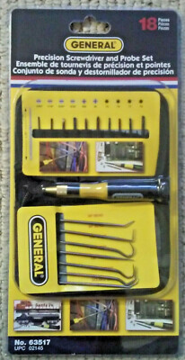 New General PRECISION SCREWDRIVER and PROBE SET 18 Pieces. Retail Item # 63517