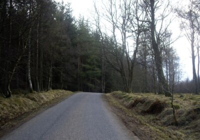 Photo 6x4 Public road by Bridgend Bridge of Canny Dalhaikie Flat on the r c2009