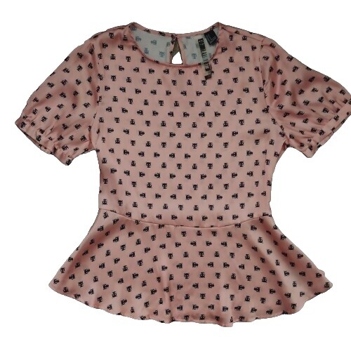 Top Hello Kitty à Volants - Taille Enfant 116/122 - Couleur Crème - Occasion En Très Bon état - Modèle KSo518