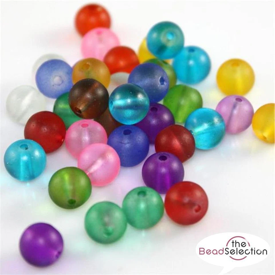 Crystal Frosted Glass Beads Round 20 Colour Choice 4mm 6mm 8mm Jewellery Making - Image 2 of 4