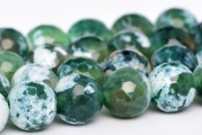 10MM Natural Green Cracked Agate Beads Grade A Faceted Round Loose Beads