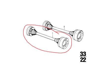 OUTPUT SHAFT ASYMMETRIC BMW E10 - BMW 33213614860 / LOBRO