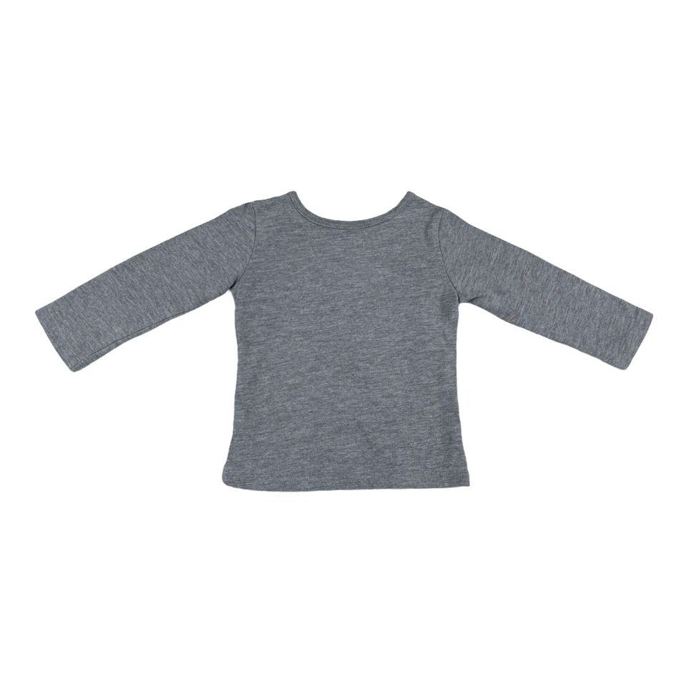 Camiseta feminina 6-9M cinza manga longa enfeite frontal por Babiesrus - Imagem 4 de 4