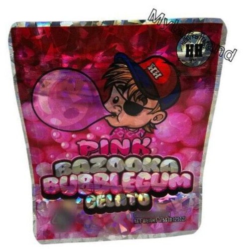 Zip Beutel Pink Bazooka Bubblegum Gelato 3.5g Bag 3D Holoeffekt Zip Lock