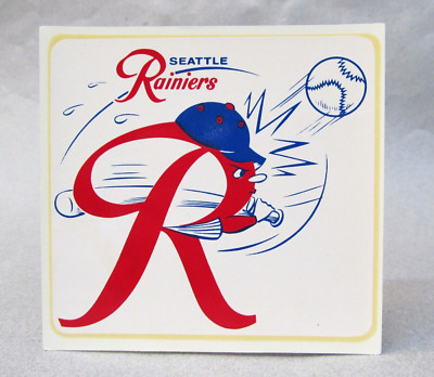 vintage 1950's SEATTLE RAINIERS baseball water slide decal MINT PCL