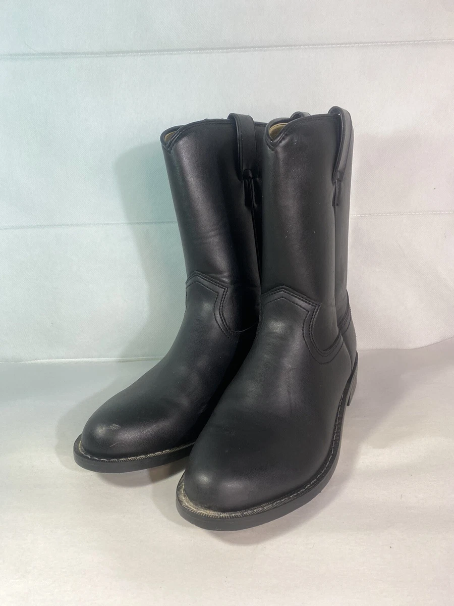 NWT EXPRESS Black Leather Boots Men’s Size 10 Black Leather Combat Boots | Express main image 4