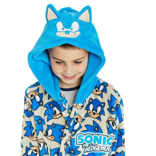 Boys Sonic the Hedgehog Personalised Dressing Gown Gamer Gaming Robe 4 ...