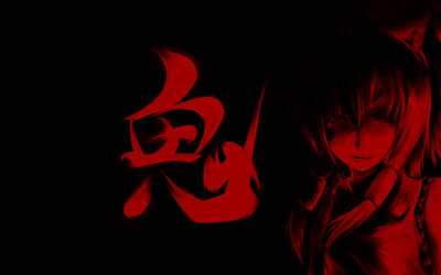 Anime black dark hakurei reimu m u g e n monochrome Custom Gaming Mat Desk