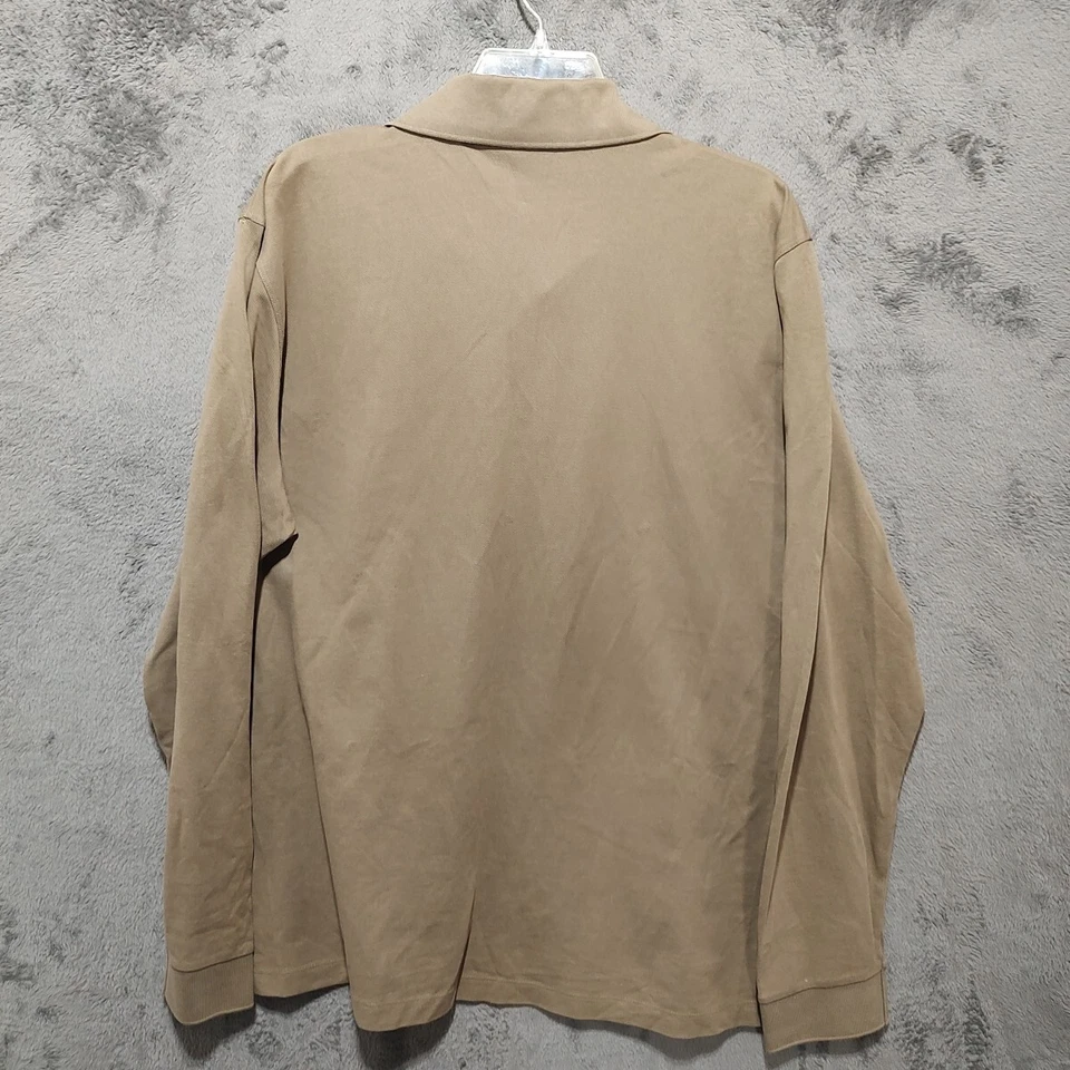 Camisa Polo HUGO BOSS Adulto XXL 2XL Marrón Manga Larga Pullover 1/4 Botón Para Hombre Foto 3 de 4