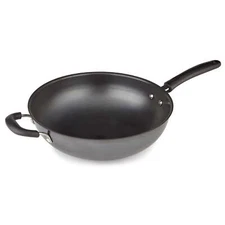 Carbon Steel Wok, 12.6 in, Traditional Deep-Bowl Iron Wok, Metal Utensil Safe