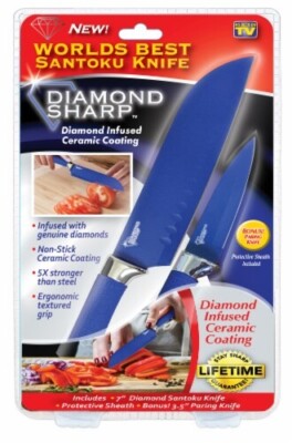 Diamond Sharp Santoku 7 Inch Knife & Paring Knife As Seen On TV Brand New