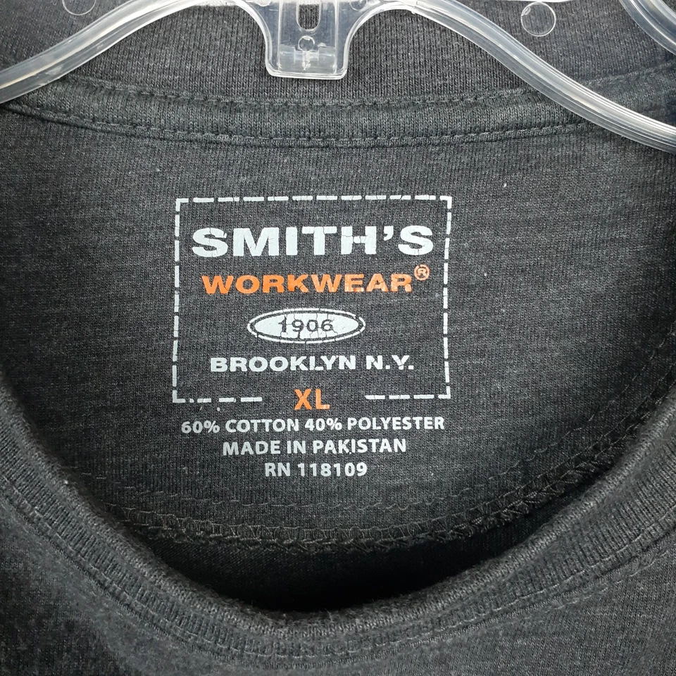 Smiths Workwear Manga Larga Bolsillo Cuello Redondo Axila Refuerzo Hombres XL Gris Camiseta Foto 3 de 4