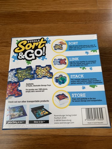 Sort and Go Jigsaw Puzzle Accessory 6 Stackable Sorting Trays Sturdy Easy to Use - Picture 2 of 3
