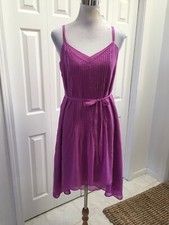 NWT White House Black Market Iris Orchid Sleeveless Pintuck Soft Dress 2