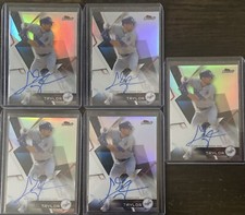 2018 Topps Finest Chris Taylor Refractor Auto 5 Count Autograph Lot Dodgers