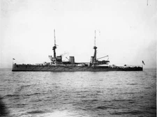 British battlecruiser HMS Inflexible takes part Naval pageant rive - 1909 Photo