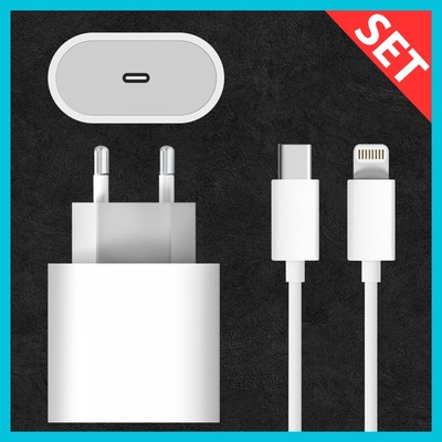 20W Schnellladegerät + USB-C Ladekabel für iPhone, iPad | USB TYP-C Netzteil Set