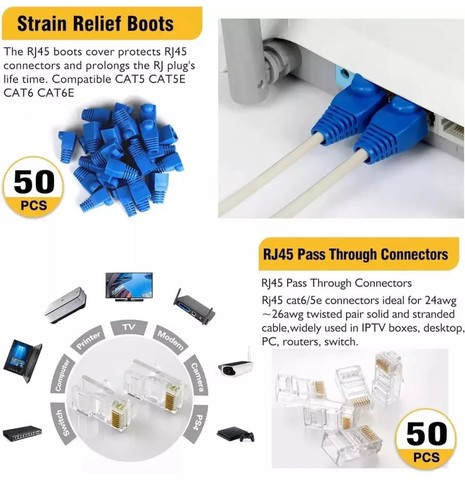 Ethernet Crimp Tool Kit - Cat5/Cat6/Cat7 Network Crimper with Cable Tester, Mini - Picture 6 of 23