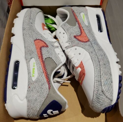 Nike Air Max 90 "Recycled Jerseys" Jacquard White Purple CT1684-100 Men's 8 - Picture 2 of 8