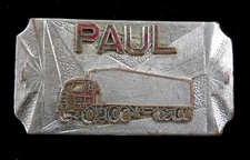 "PAUL" THE TRUCKER TRUCKING BELT BUCKLE VINTAGE 1970'S