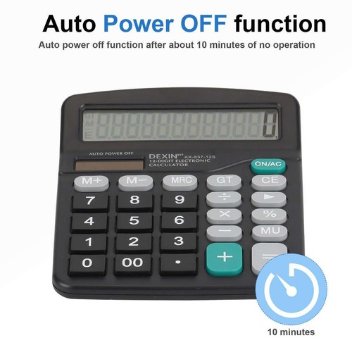 Desktop Calculator 12 Digit Display Battery Solar Basic Big Button Business Home - Picture 5 of 15