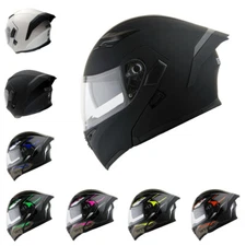1Storm Motorcycle Modular Full Face Flip up Dual Visor Helmet + Spoiler: HB89