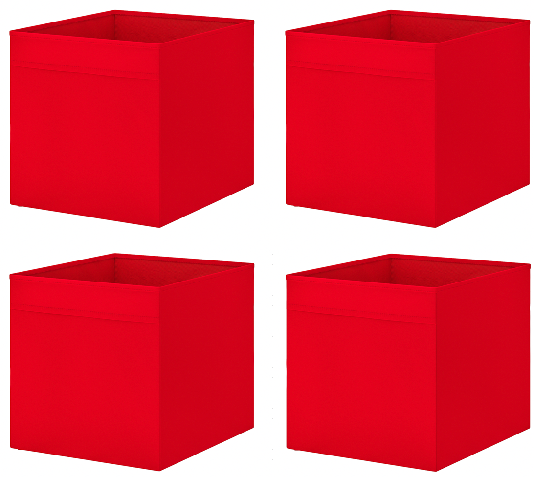 4 IKEA DRONA Storage Box Kallax Expedit, Box, 33x38x33 cm, Red NEW