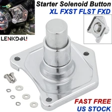 CNC Solenoid Cover Push Button Starter For Harley Sportster Dyna Twin Cam EVO 
