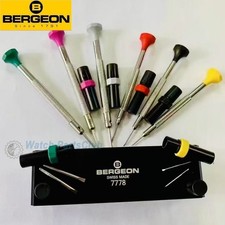 Bergeon 7778 6-piece screwdriver set with spare blades and screwdriver holder