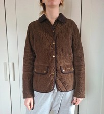 Vintage Barbour Quilted Corduroy Jacket Gesteppte Cordjacke Brown Braun Größe 40