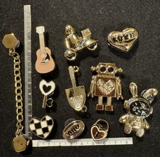 11 Stck. Gold Fun Crocs Schuh Charm Set: Astronaut Bunny Roboter Gitarre 🎸Fahrrad Jibbitz