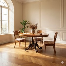 Tavolo a Vela Antico Mogano Radica di Mogano XIX Secolo Originale