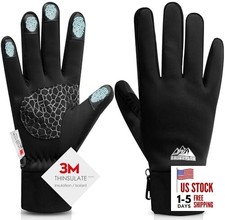 Winter Gloves for Women & Men, 3M Thermal Insulation, Lycra S-1Pair Black