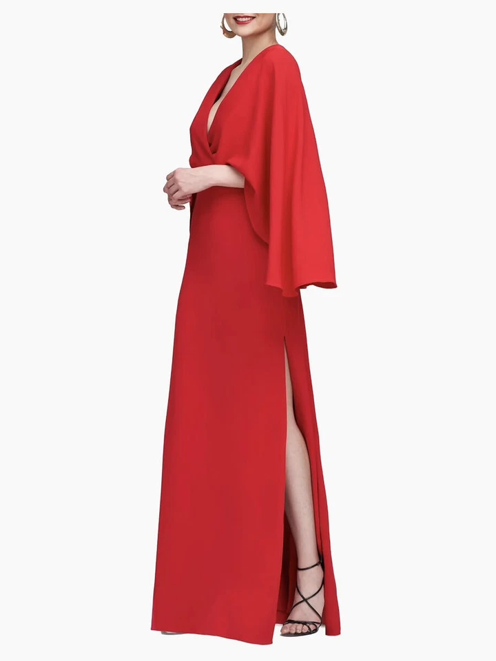 HALSTON Olaya Crepe Gown Size 8US MSRP $595 - Image 4 of 4