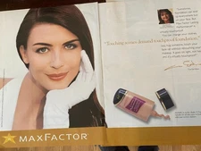 Max Factor Cosmetics, Lasting Performance, Two Page Vintage Print Ad, aa
