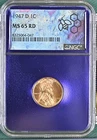 1947-D 1C Lincoln Wheat Cent ~ NGC MS 65 RD