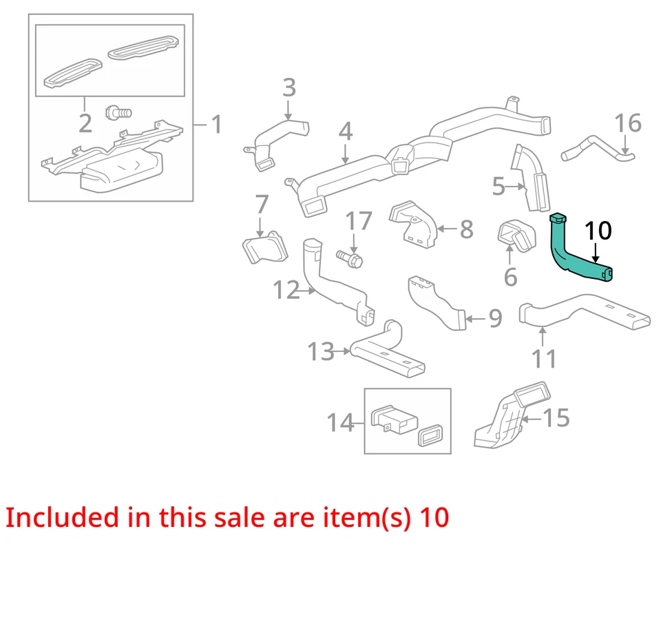 2011-2012 Saab 9-4X Rear Passenger Side Floor Air Outlet Duct 25879392 - Image 3 of 4