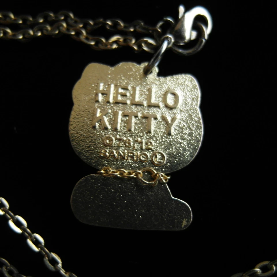 RARE Hello Kitty Necklace - Pink #5 Pendant with Heart Charm - ©1976Sanrio - Immagine 3 di 4