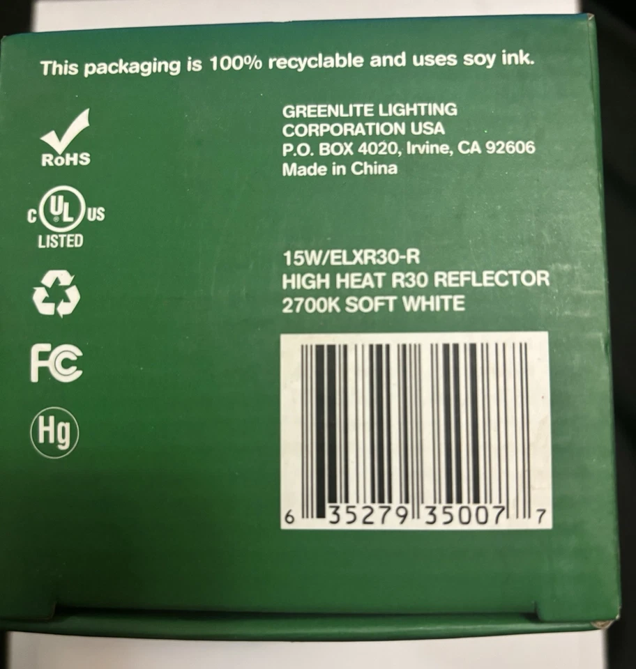 Greenlite Lighting 15W/ELXR30R 15-Watt Reflector 2700K Soft White bulb 750 Lumen - Image 4 of 4