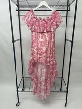 LoveShackFancy Pink/White Floral High-Low Dress Size Small